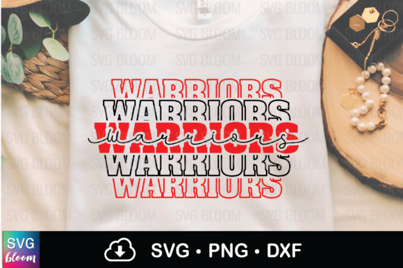 Warriors Team School Spirit SVG, PNG & DXF Files for Creative Projects
